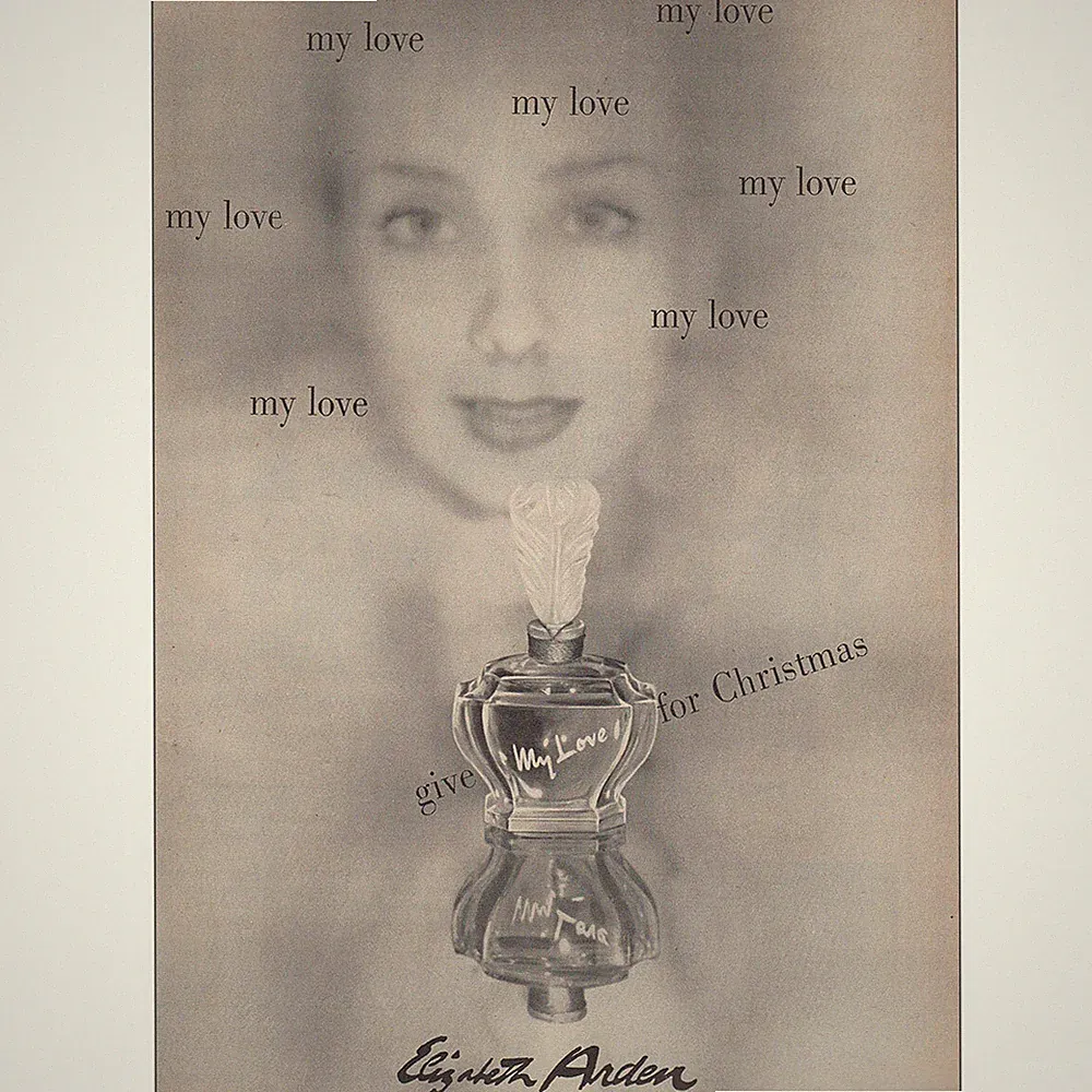 1950 Elizabeth Arden: My Love Perfume Vintage Print Ad