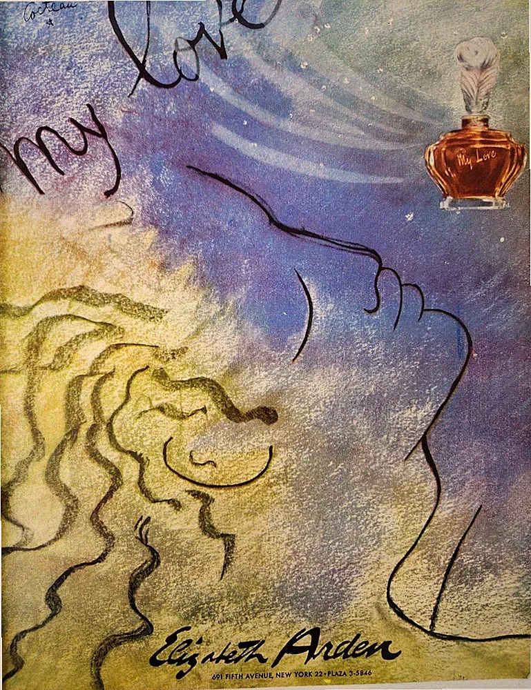 Elizabeth Arden My Love Perfume Fragrance Beauty Ad Vintage 1952 Magazine Print