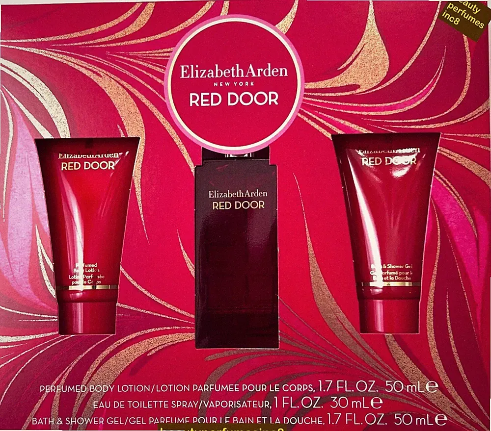 Elizabeth Arden Red Door Perfume Gift Set Perfumed Body Lotion 1.7oz, 1oz, 1.7oz