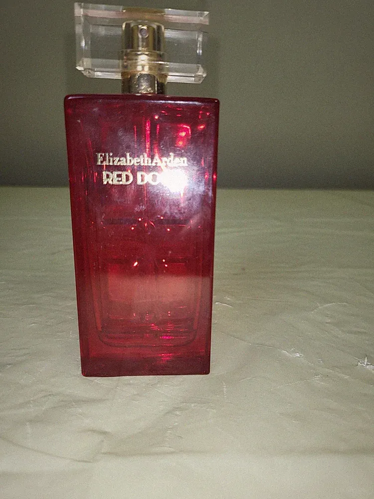 Perfume Cologne Bottle 1.7oz 4.75"H Elizabeth Arden RED DOOR Red Glass Clear P